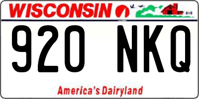 WI license plate 920NKQ