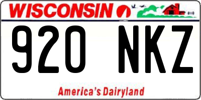 WI license plate 920NKZ