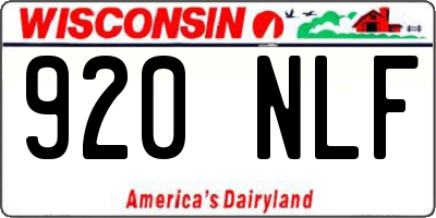 WI license plate 920NLF
