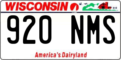 WI license plate 920NMS
