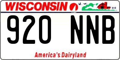 WI license plate 920NNB