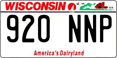 WI license plate 920NNP