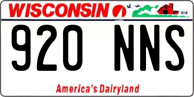 WI license plate 920NNS