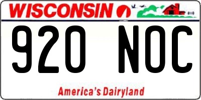 WI license plate 920NOC