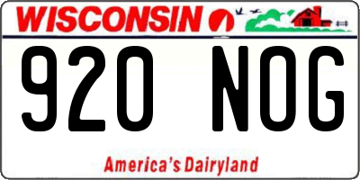 WI license plate 920NOG