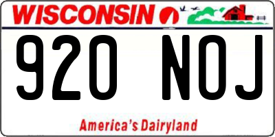 WI license plate 920NOJ