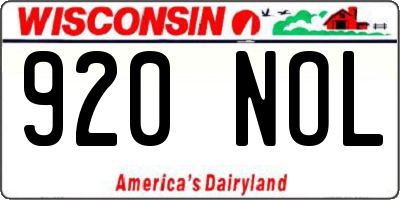 WI license plate 920NOL