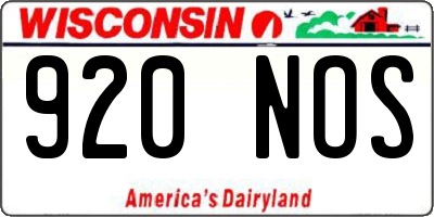 WI license plate 920NOS
