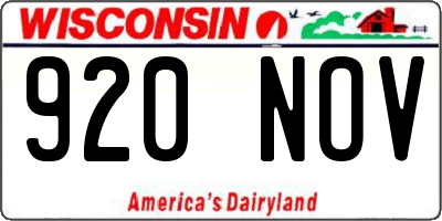 WI license plate 920NOV