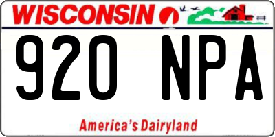 WI license plate 920NPA