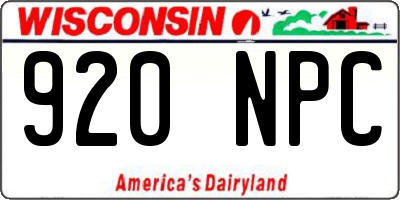 WI license plate 920NPC