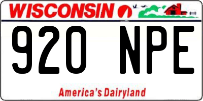 WI license plate 920NPE