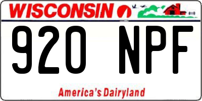 WI license plate 920NPF