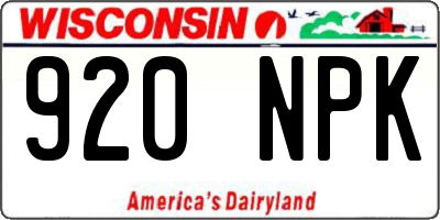 WI license plate 920NPK