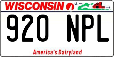 WI license plate 920NPL