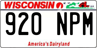 WI license plate 920NPM