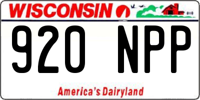 WI license plate 920NPP