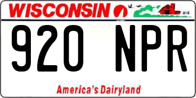 WI license plate 920NPR