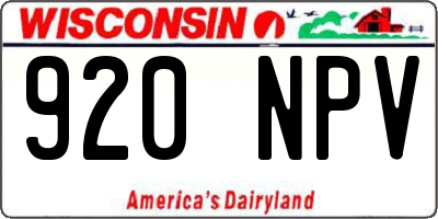 WI license plate 920NPV