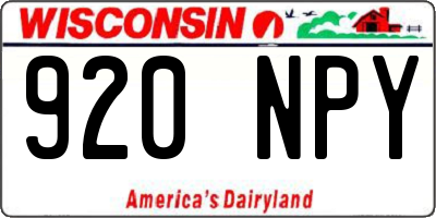 WI license plate 920NPY