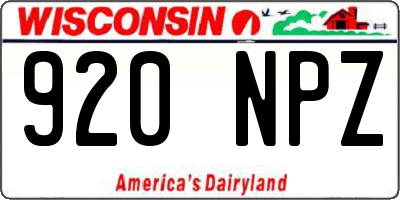 WI license plate 920NPZ
