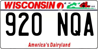 WI license plate 920NQA
