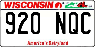 WI license plate 920NQC