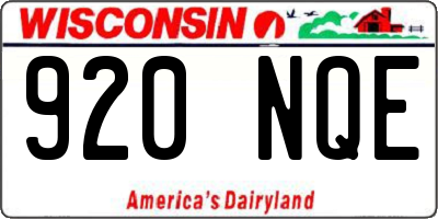 WI license plate 920NQE