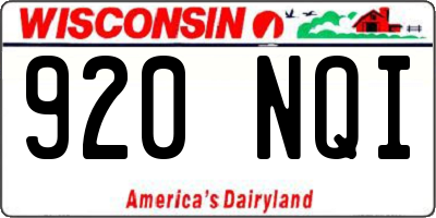WI license plate 920NQI