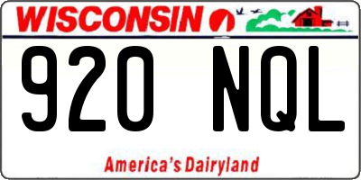 WI license plate 920NQL