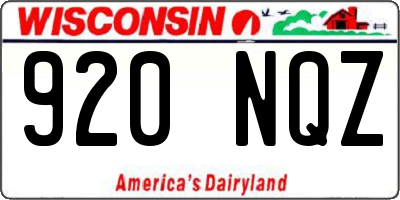 WI license plate 920NQZ
