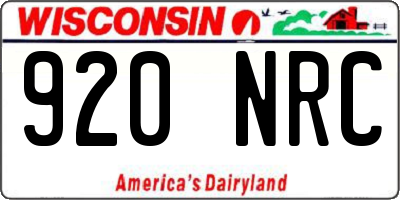 WI license plate 920NRC
