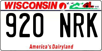 WI license plate 920NRK