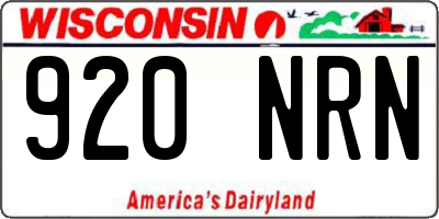 WI license plate 920NRN
