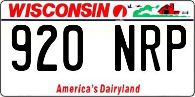 WI license plate 920NRP