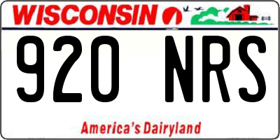 WI license plate 920NRS