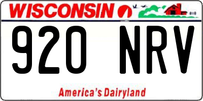 WI license plate 920NRV