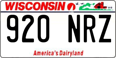 WI license plate 920NRZ