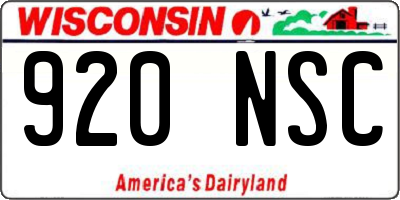 WI license plate 920NSC