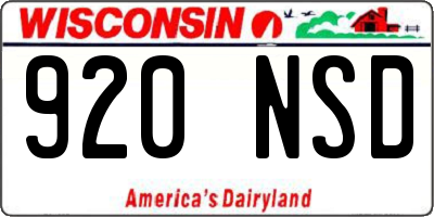 WI license plate 920NSD