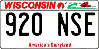 WI license plate 920NSE