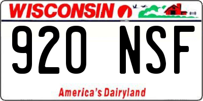 WI license plate 920NSF