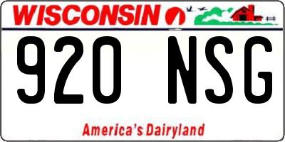 WI license plate 920NSG