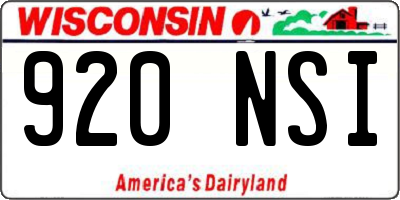 WI license plate 920NSI
