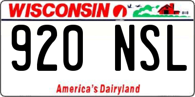 WI license plate 920NSL