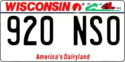 WI license plate 920NSO