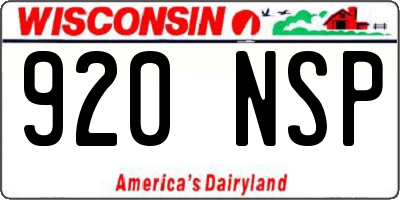 WI license plate 920NSP