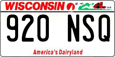 WI license plate 920NSQ