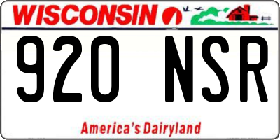 WI license plate 920NSR