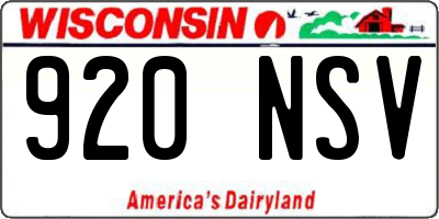 WI license plate 920NSV